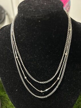 Classic Multi-Strand Silver Necklace - Women Jewelry